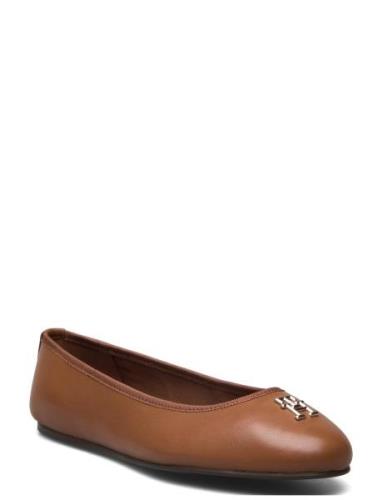 Tommy Hilfiger Th Leather Ballerina Brun