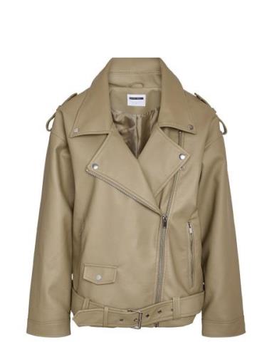 NOISY MAY Nmpaulina Over Biker Jacket Noos Beige