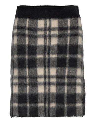 Polo Ralph Lauren Plaid Alpaca-Blend Miniskirt Svart