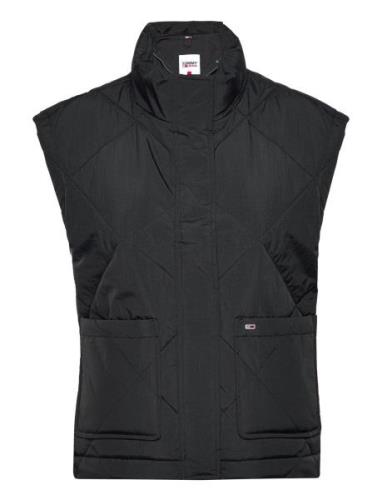 Tommy Jeans Tjw Diamond Quilt Vest Svart