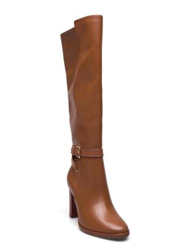 Lauren Ralph Lauren Manchester Burnished Leather Tall Boot Brun