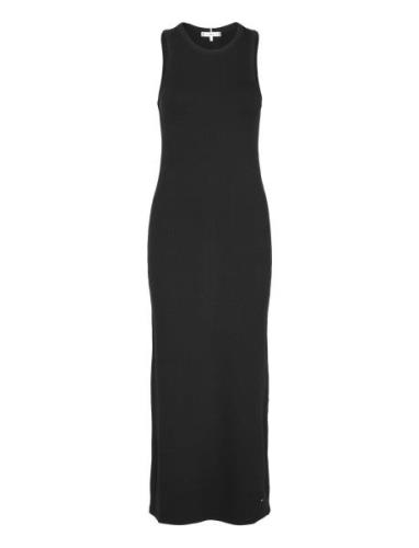 Tommy Hilfiger Slim 5X2 Rib Midi Dress Ns Svart