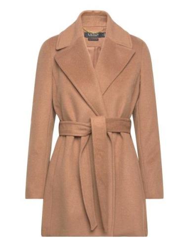 Lauren Ralph Lauren Wool-Blend Wrap Coat Brun