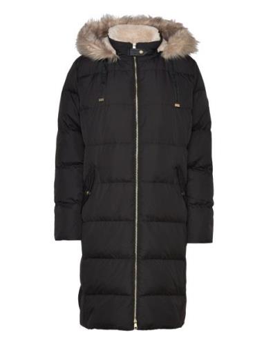 Lauren Ralph Lauren Faux Fur–Trim Hooded Down Coat Svart