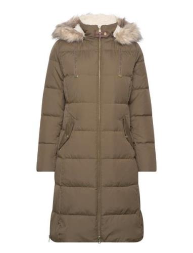 Lauren Ralph Lauren Faux Fur–Trim Hooded Down Coat Brun