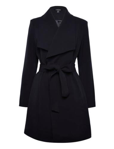 Lauren Ralph Lauren Crepe Wrap Coat Svart