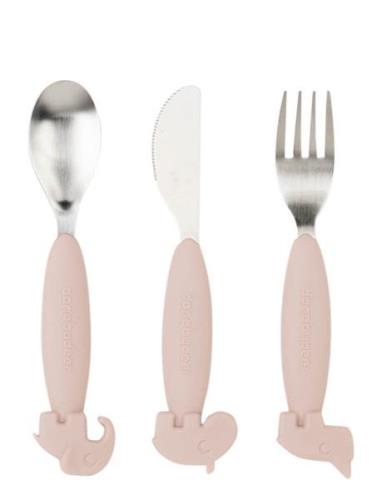 Easy-Grip Cutlery Set Deer Friends Home Meal Time Cutlery Pink D By De...