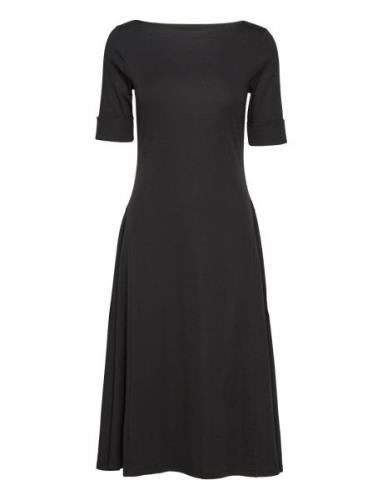 Lauren Ralph Lauren Stretch Cotton Midi Dress Svart