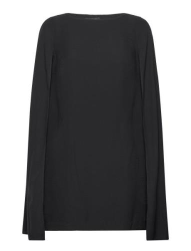 Lauren Ralph Lauren Cape Georgette Cocktail Dress Svart