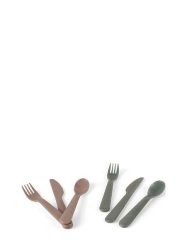 Tiny Biobased Cutlery Set Home Meal Time Cutlery Khaki Green Dantoy