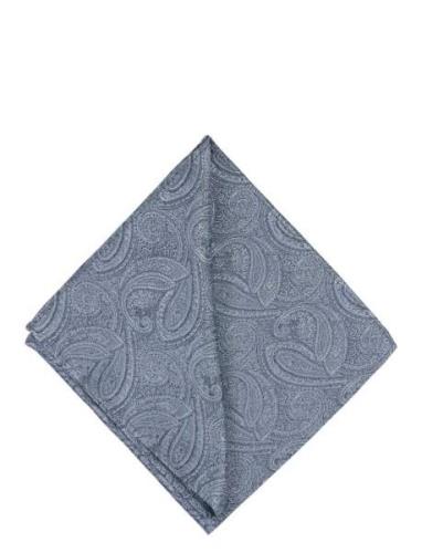 Portia 1924 Paisley Silk Pocket Square Marinblå