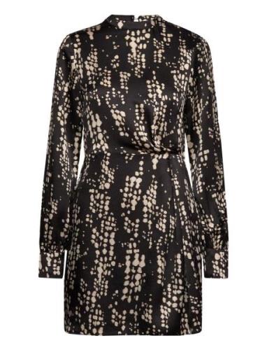 Mango Pleat Printed Dress Svart