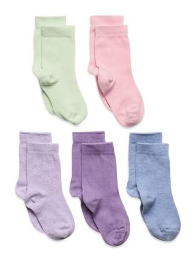 Lindex Sock 5 P Sg Plain Multi/patterned