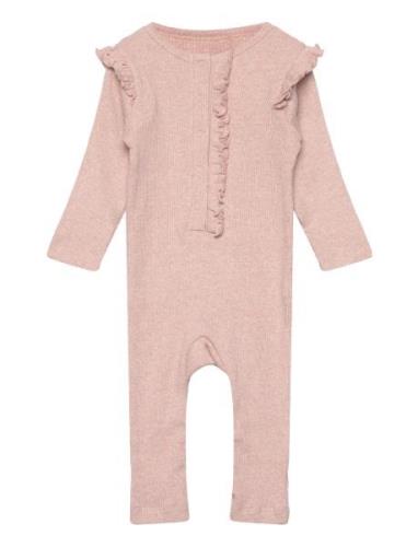 Fixoni Romper Ls Rib Rosa