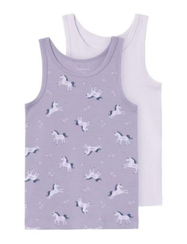 Name It Nmftank Top 2P Lavender Unicorn Noos Lila