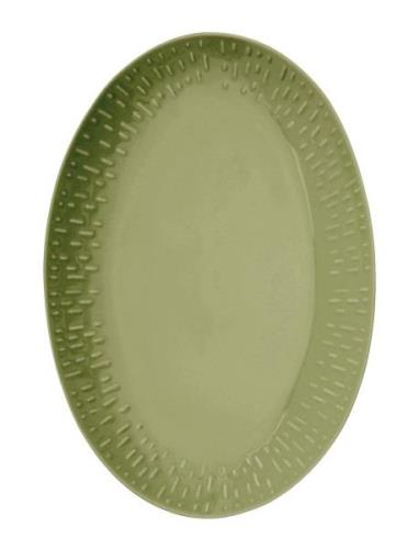 Aida Confetti Oval Dish W/Relief 1 Pcs. Giftbox Grön