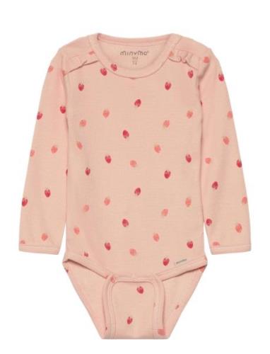 Minymo Body Ls Aop Rib Rosa