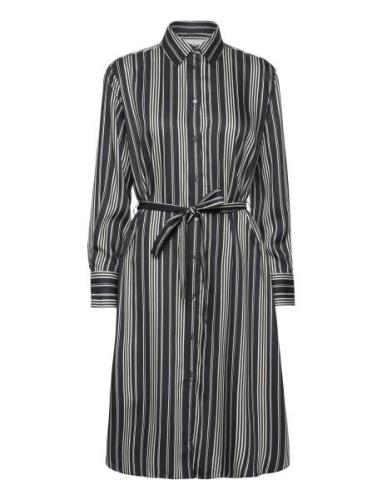 GANT Rel Striped A-Line Shirt Dress Svart