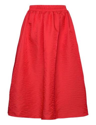 Vila Vimabelle Hw Midi Volume Skirt Röd