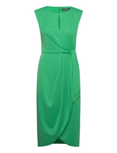 Lauren Ralph Lauren Stretch Jersey Tie-Front Dress Grön