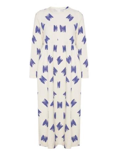 Bobo Choses Butterfly Print Flared Long Dress Vit