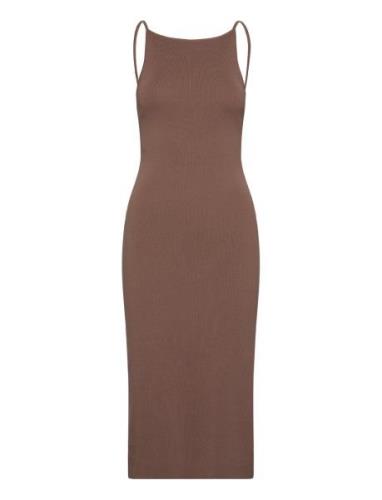 Gina Tricot Knitted Strap Dress Brun