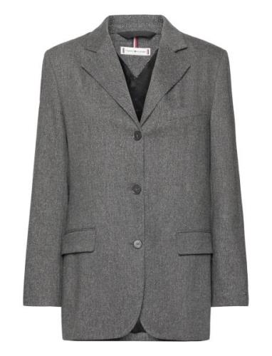 Tommy Hilfiger Relaxed Neppy Wool Sb Blazer Grå