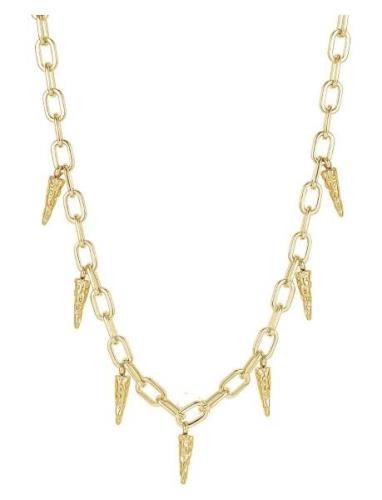 Bud To Rose Spike Chain Necklace Gold Guld