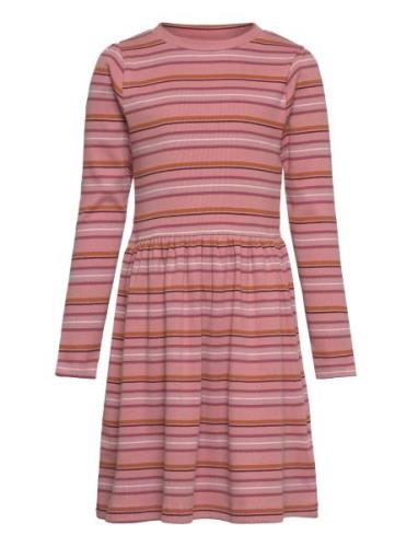 Minymo Dress Ls Y/D Rib Rosa