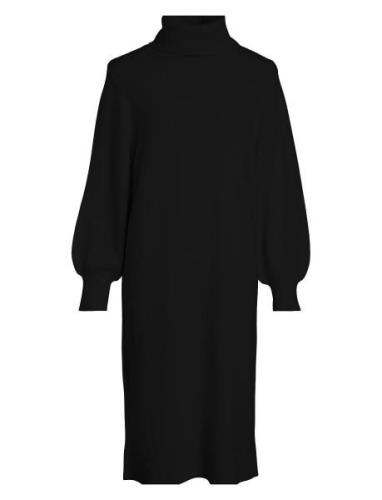 Vila Visara L/S Rollneck Midi Dres/Bf/Ka Svart