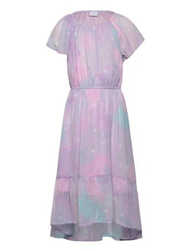 Lindex Dress Hi And Low Chiffon Aop Lila