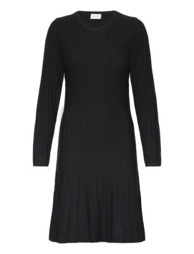 Vila Visachin New L/S Skater Knit Dress/Su Svart