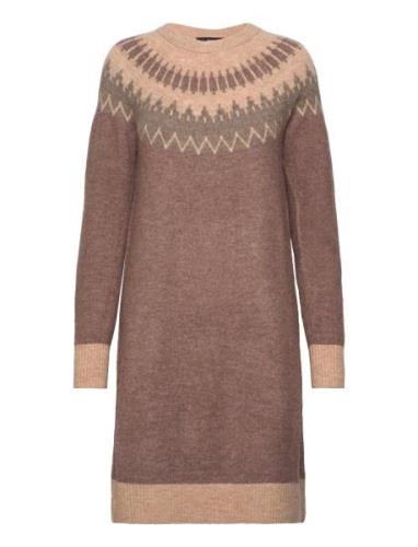 Vero Moda Vmsim Ls Nordic Dress Ga Rep Lcs Brun