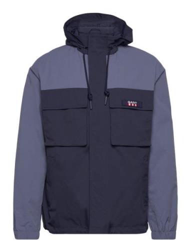 GANT D1. Blocked Hooded Jacket Blå