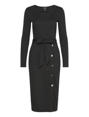 Lauren Ralph Lauren Belted Rib-Knit Dress Svart