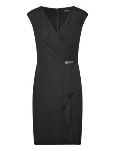 Lauren Ralph Lauren Jersey Cap-Sleeve Cocktail Dress Svart