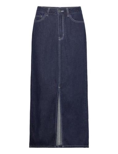 Object Objlea Mw Denim Long Skirt 129 Blå