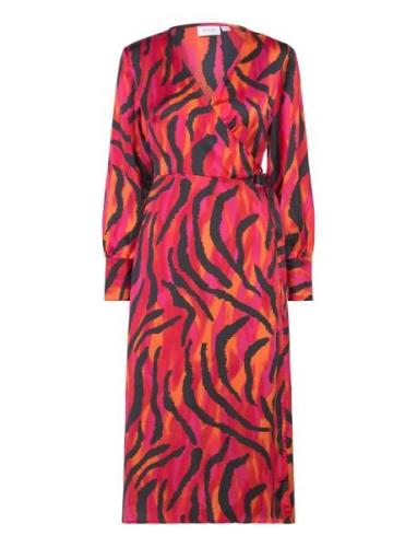 Vila Vinaria L/S Wrap Midi Dress/Dc/Su Röd