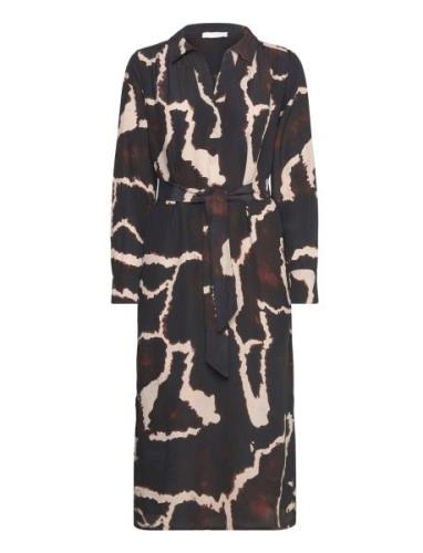 Coster Copenhagen Long Dress In Night Clouds Print Svart