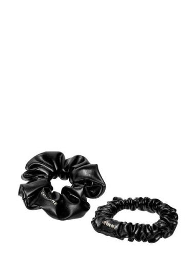 Corinne Vegan Scrunchie Big And Small 2Pack Svart