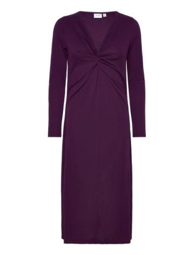 Vila Vinayo Knot L/S Mid Calf Dress Lila