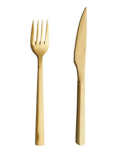 Raw Steakset Gold Color Coating 8 Pcs Set Home Tableware Cutlery Cutle...