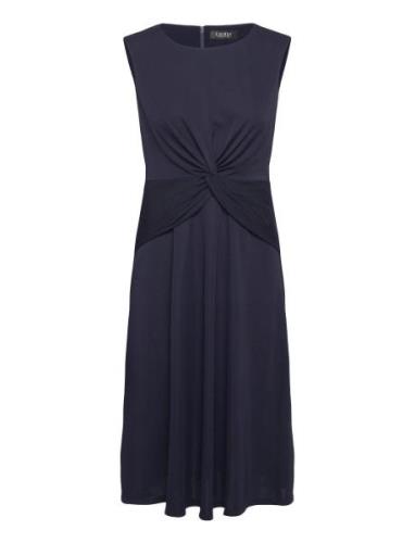 Lauren Ralph Lauren Twist-Front Jersey Dress Marinblå