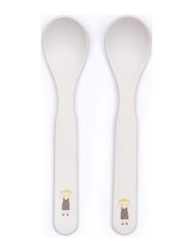 Spoons 2 Pcs. In Box, Dolls Home Meal Time Cutlery Cream Smallstuff