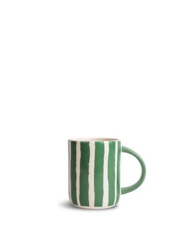 Mug Liz Stripe Green/White Home Tableware Cups & Mugs Coffee Cups Gree...