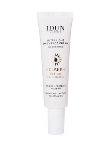 IDUN Minerals Ultra Light Daily Face Cream Solsken Spf 50 Nude