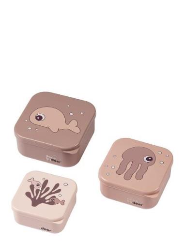 D By Deer Snack Box Set 3 Pcs Sea Friends Rosa