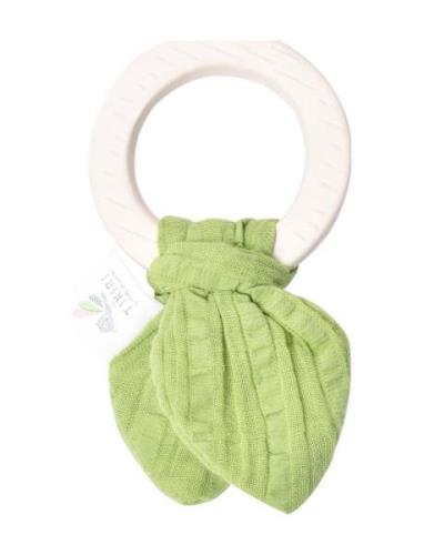 Rubber Teething/Muslin Tie Green Toys Baby Toys Teething Toys Green Ti...