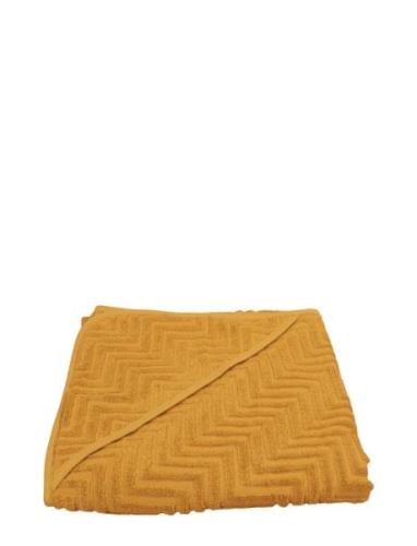 Bath Towel With Hood - Zigzag Golden Mustard Home Bath Time Towels & C...