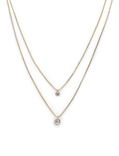 Pilgrim Lucia Recycled 2-In-1 Crystal Necklace Guld